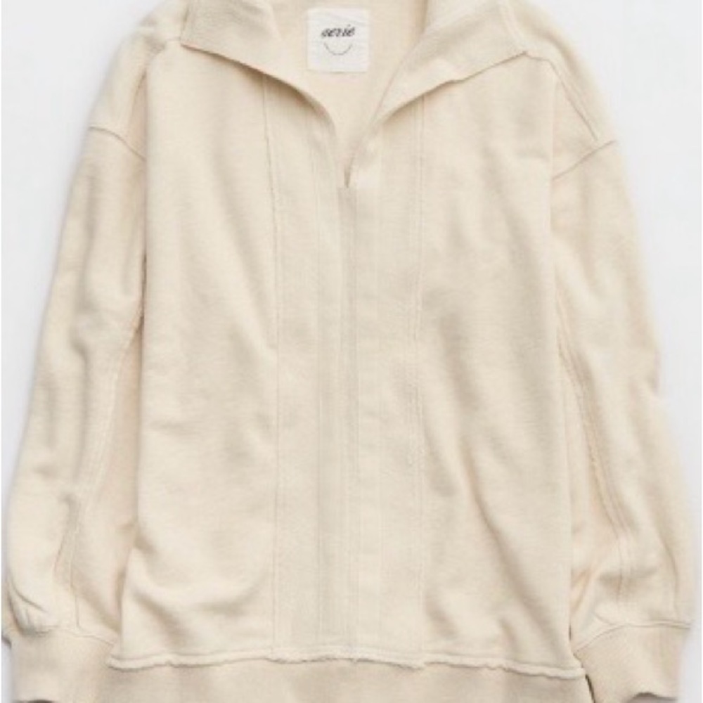 Aerie White Textured crew neck NWT